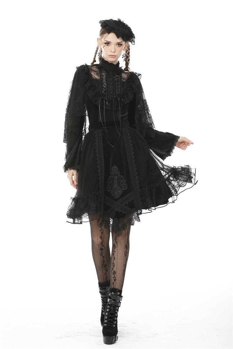 Velvet Hem Mesh Skirt