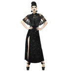 Sheer Patterned Hem Hooded Shrug Cape