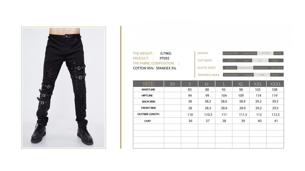 Ragged Punk Buckle Trousers