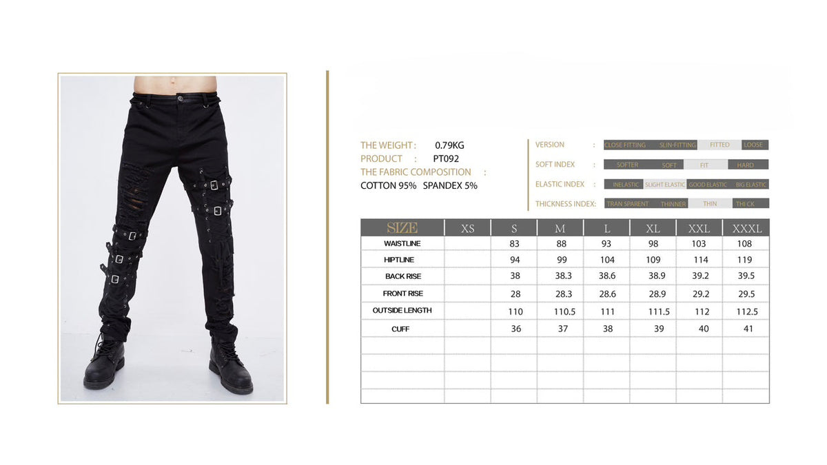 Ragged Punk Buckle Trousers