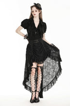 Hi-Lo Harness Strap Lace Skirt
