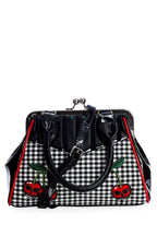 Gingham Skull Cherry Retro Bag