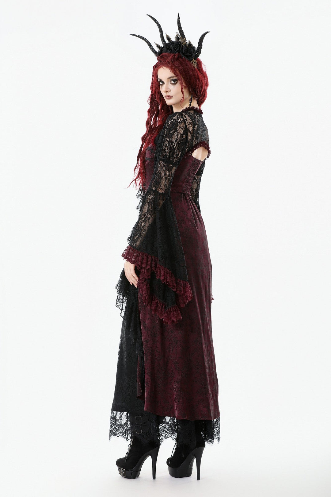 Red Rim Black Lace Bolero