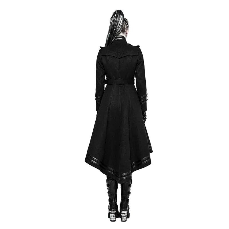 Women’s Military Uniform Belt Long Coat