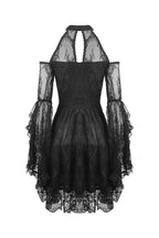 Net Cutout Flare Armed Dress