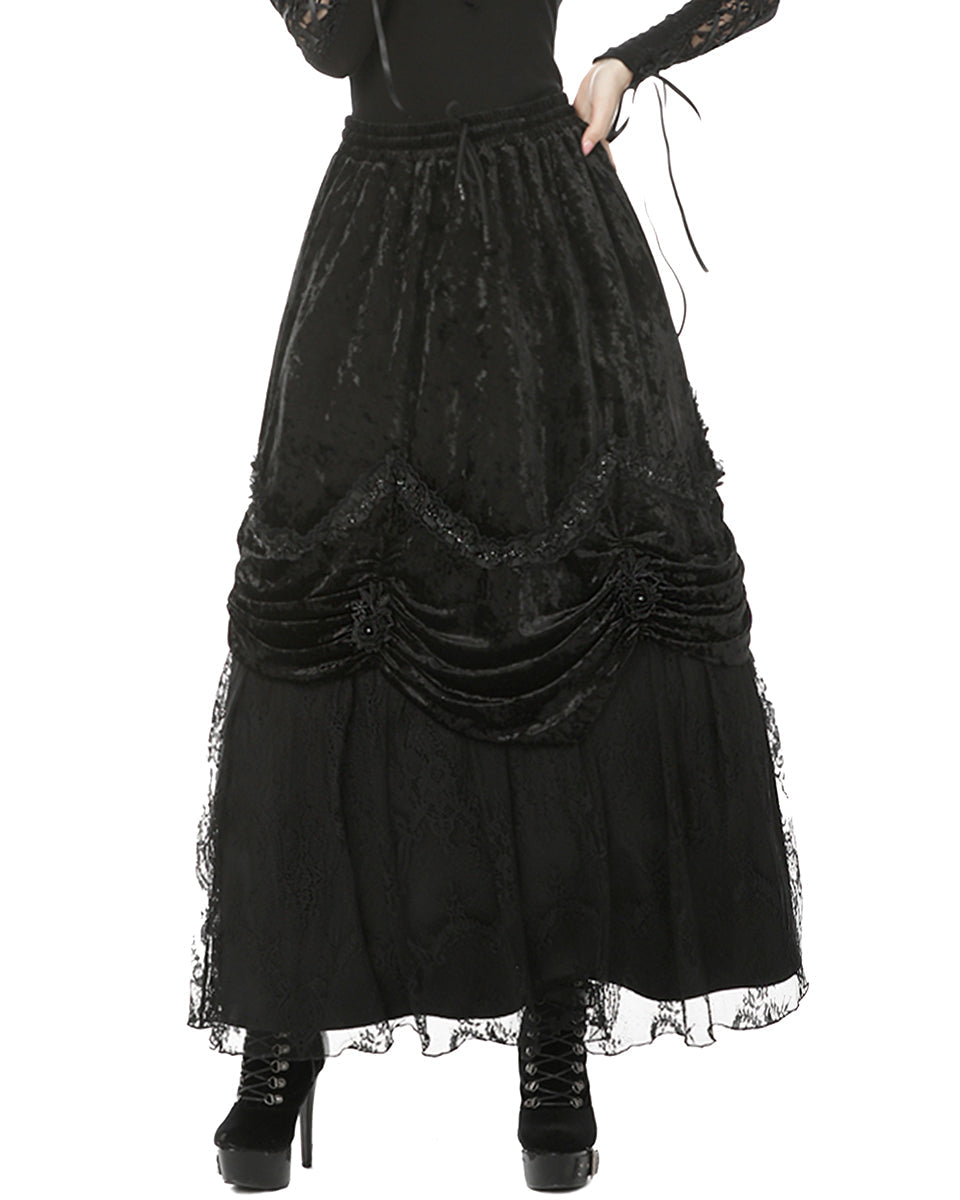 Victorian Velvet Maxi Skirt