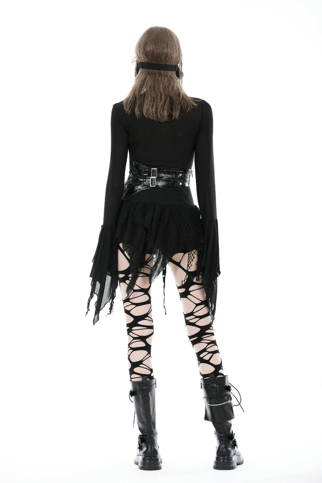 Punk Mesh Eyelet Super Mini Skirt