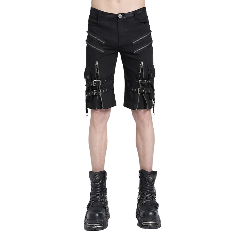 Zip Buckle Punk Shorts
