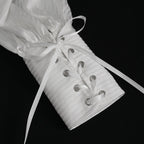 White Pinstripe Ruffle Shirt