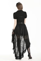 Hi-Lo Harness Strap Lace Skirt