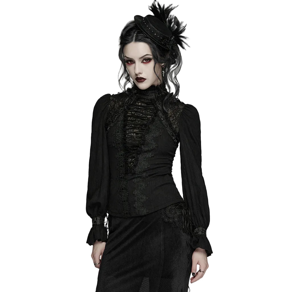 High Neck Laced Blouse