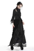 Princess Pleat Lace Velvet Maxi Skirt