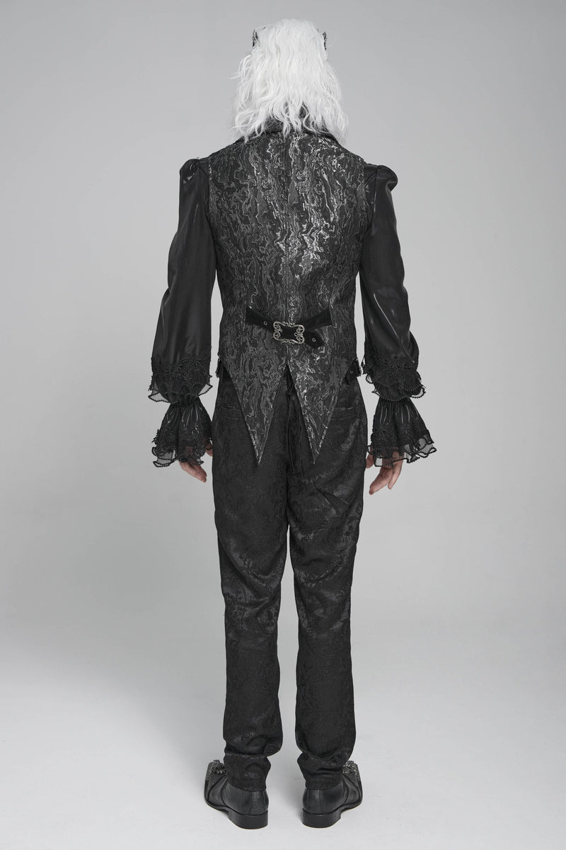 Men’s Jacquard Velvet Tailed Gothic Waistcoat