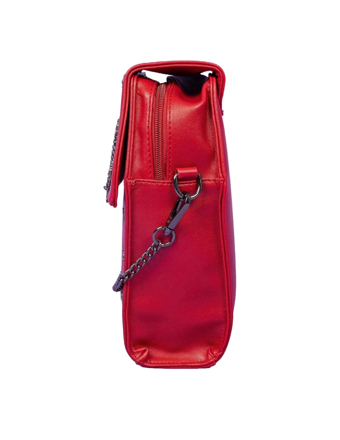 Mini Red Coffin Chain Bag With Metal Crucifix