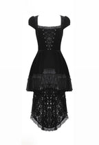 Velvet Lace Train Party Dress
