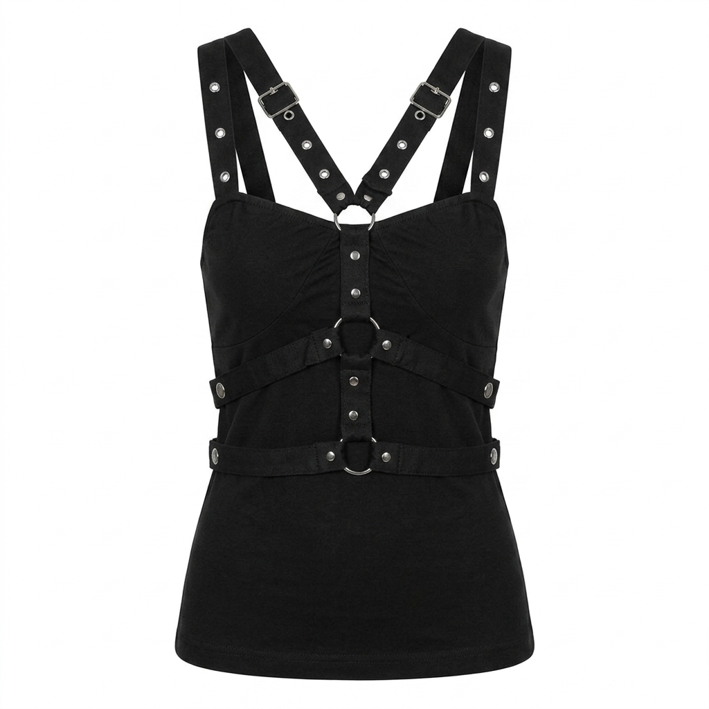 Eyelet Strap Casual Vest Top
