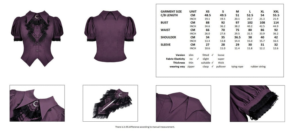 Purple Moon Witch Ruffle Blouse