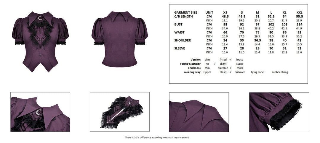 Purple Moon Witch Ruffle Blouse