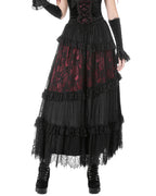 Elegant Red Ruffle Strip Skirt