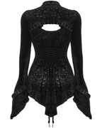 Velvet Cutout Jewel Blouse