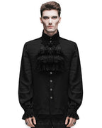 Black Victorian Chiffon Ruffle Shirt