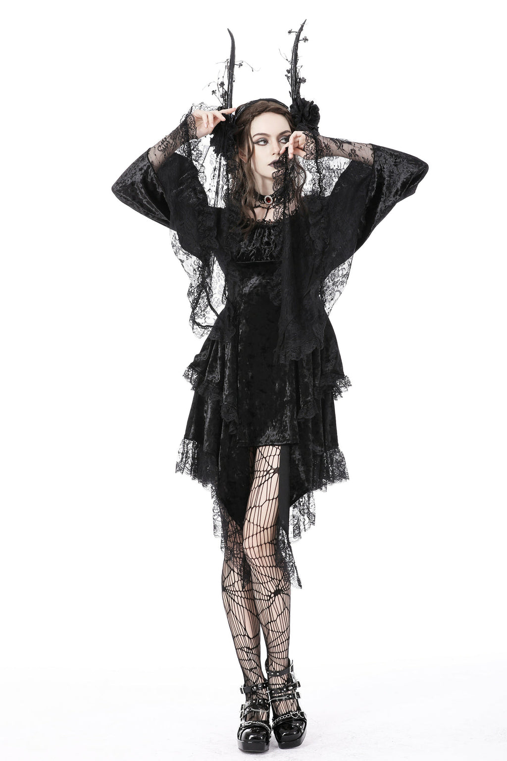 Genie Bell Sleeve Velvet Dress
