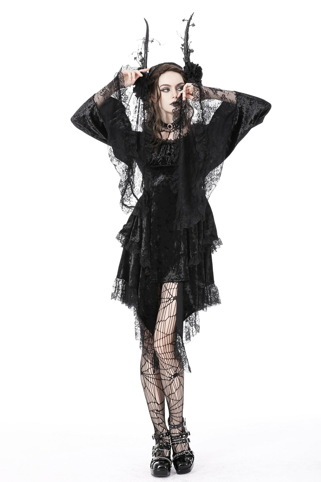 Genie Bell Sleeve Velvet Dress