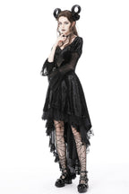Spider Queen Hi-Lo Velvet Ruffle Dress