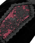 Velvet Layered Mermaid Red Pencil Skirt