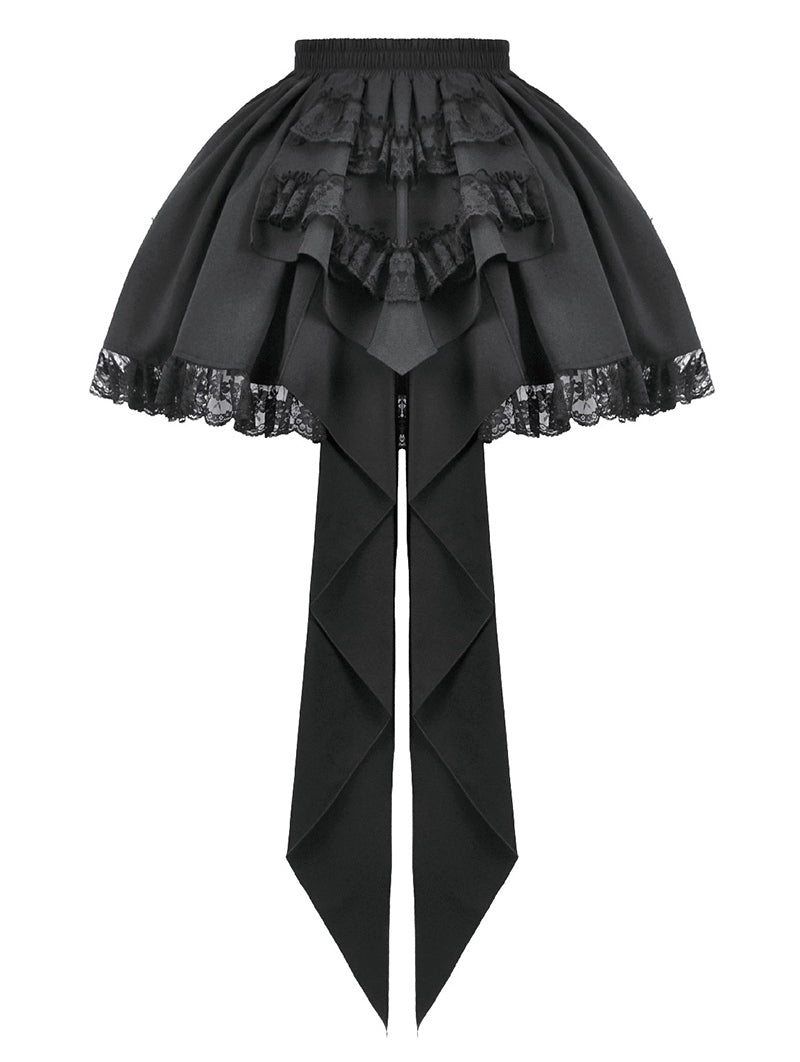 Lolita Doll Ruffle Lace Ribbon Trail Skirt