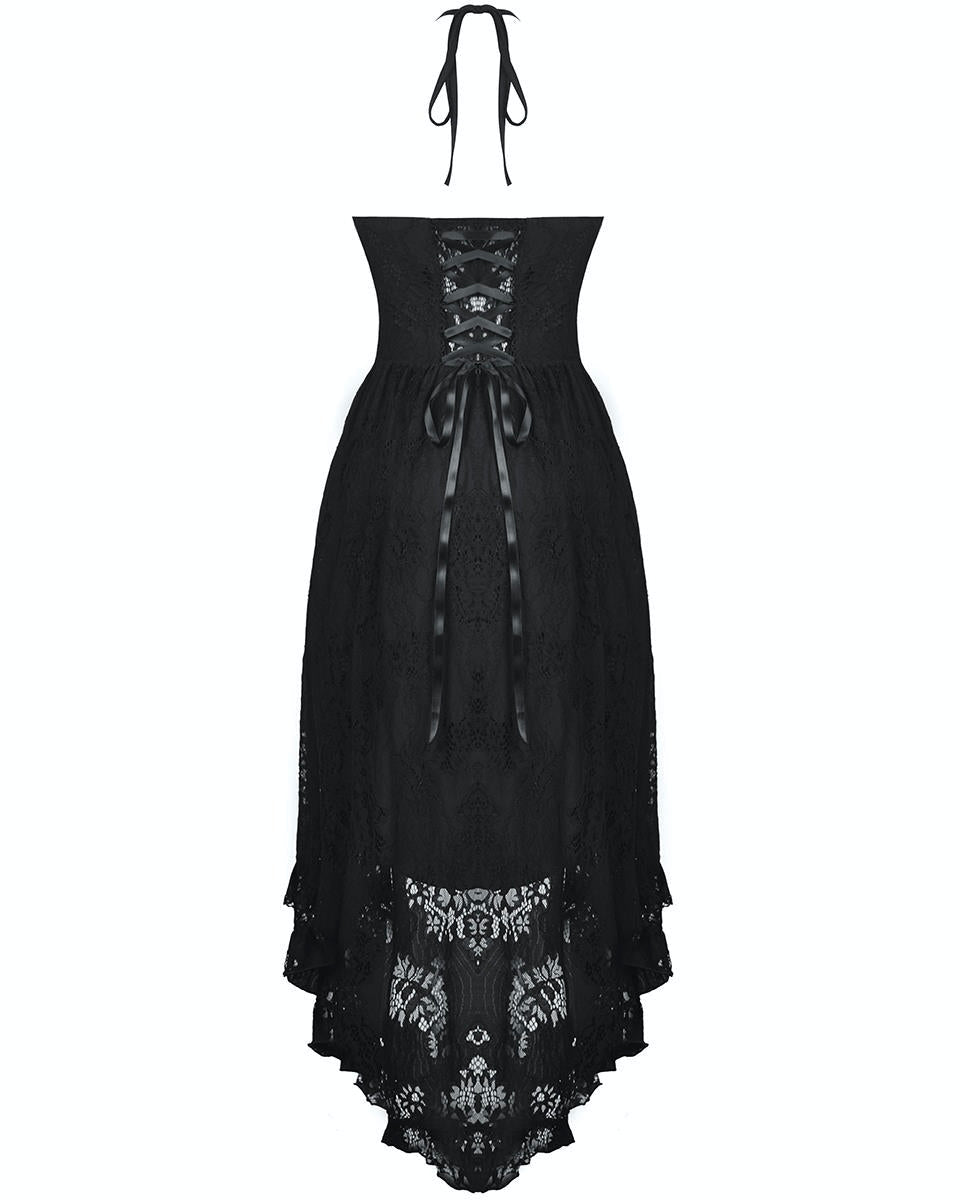Dovetail Halter Neck Lace Net Dress