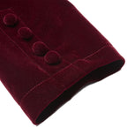 Mid Length Elegant Red Velvet Gothic Coat