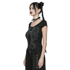 Cap Sleeve Ribcage Skeleton Ring Cutout Spine Top