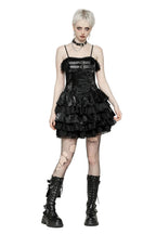 Shiny PU Leather Layered Buckle Dress