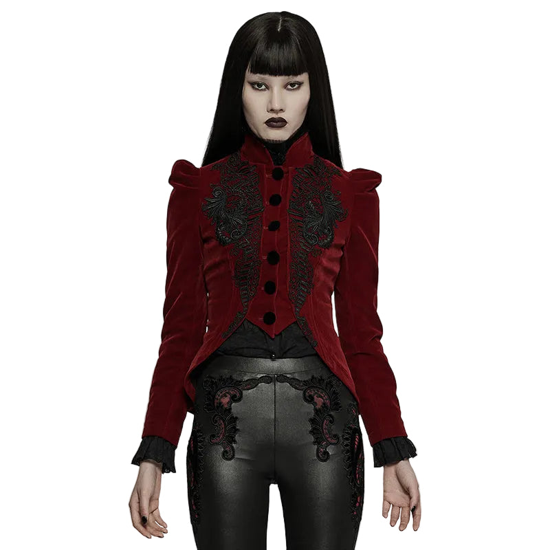 Red Dark Doll Velvet Jacket