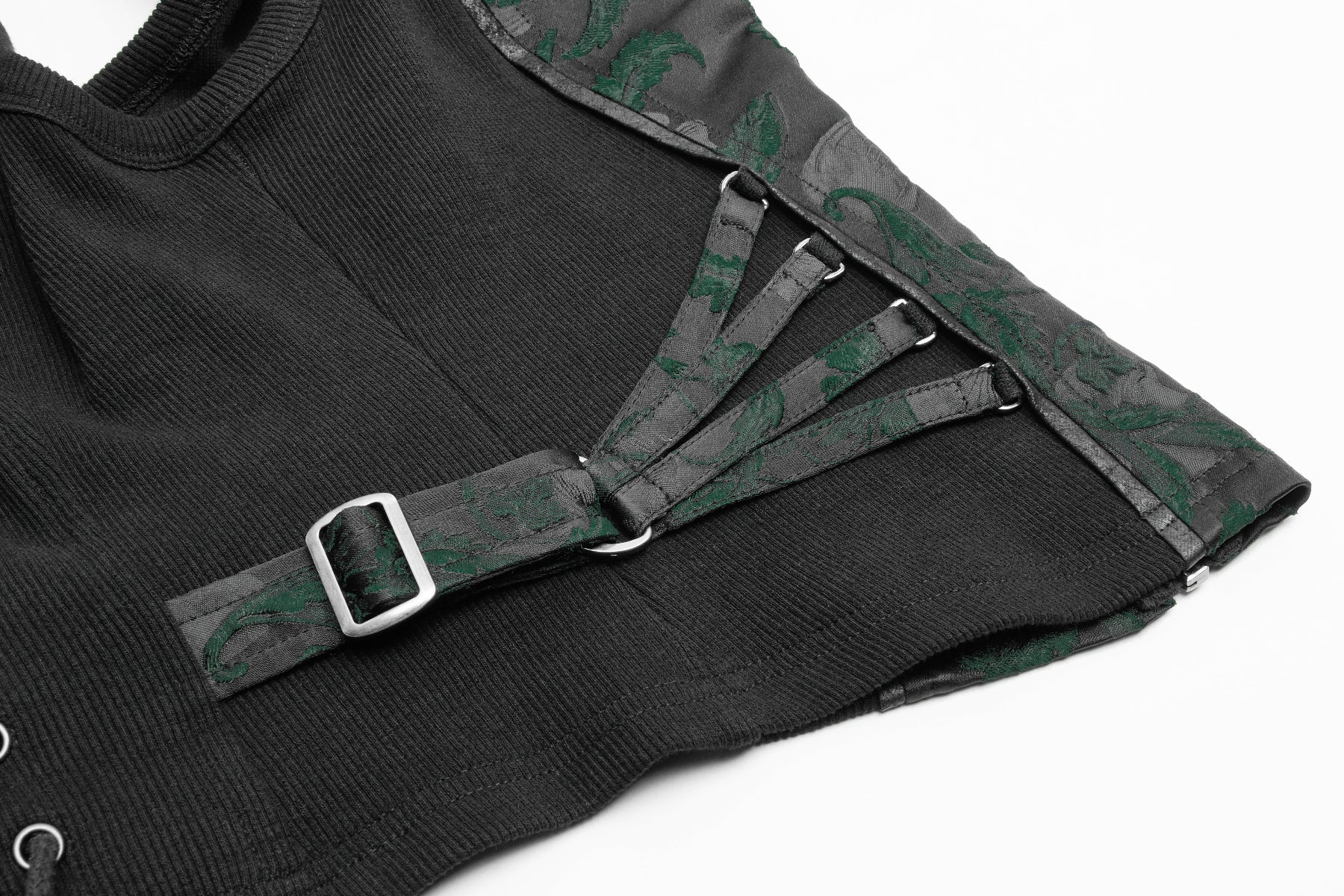 Green Poison Ivy Corset Buckle Top