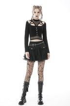 Studded Flap Mini Skirt