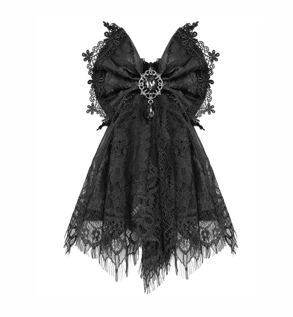 Lace Bow Jewel Cravat