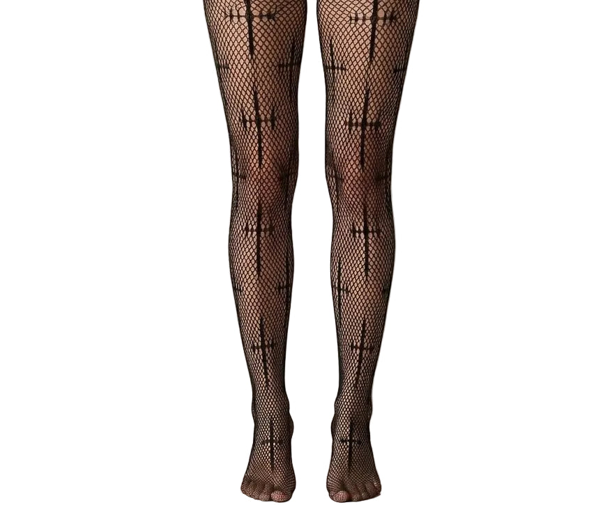 Netted Crucifix Tights