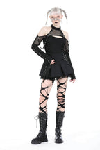 Shoulder Cut Out Net Top