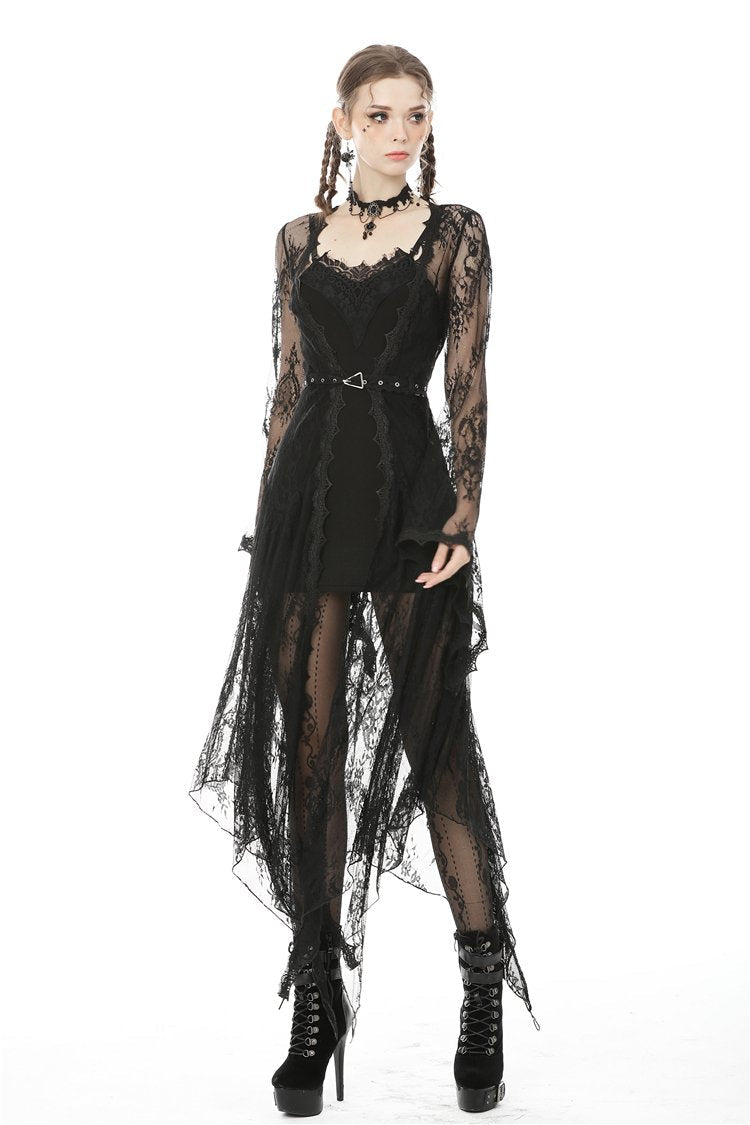 Delicate Laced Maxi Jacket With Belt