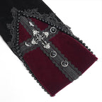 Big Buckle Long Velvet Black Gothic Jacket