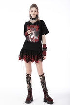 Punk Lace Plaid Mini Skirt