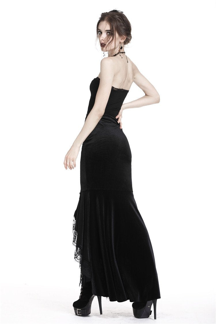 Mermaid Tail Velvet Lace Maxi Skirt