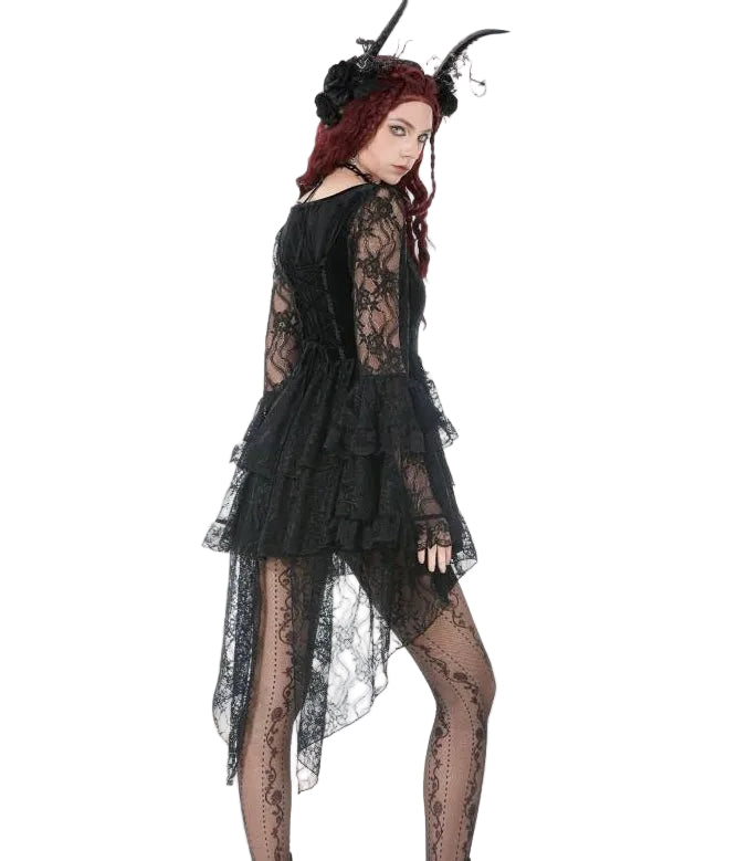 Gothic Lace Net Crucifix Dress