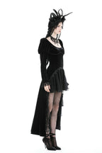 Velvet Ruffle Hi-Lo Dress