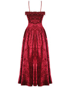 Blood Velvet Chain Maxi Dress
