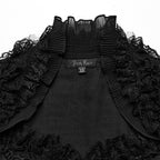 Flared Sleeve Lace High Neck Corset Style Blouse