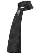 Black Scarf Tie With Jewel Buckle