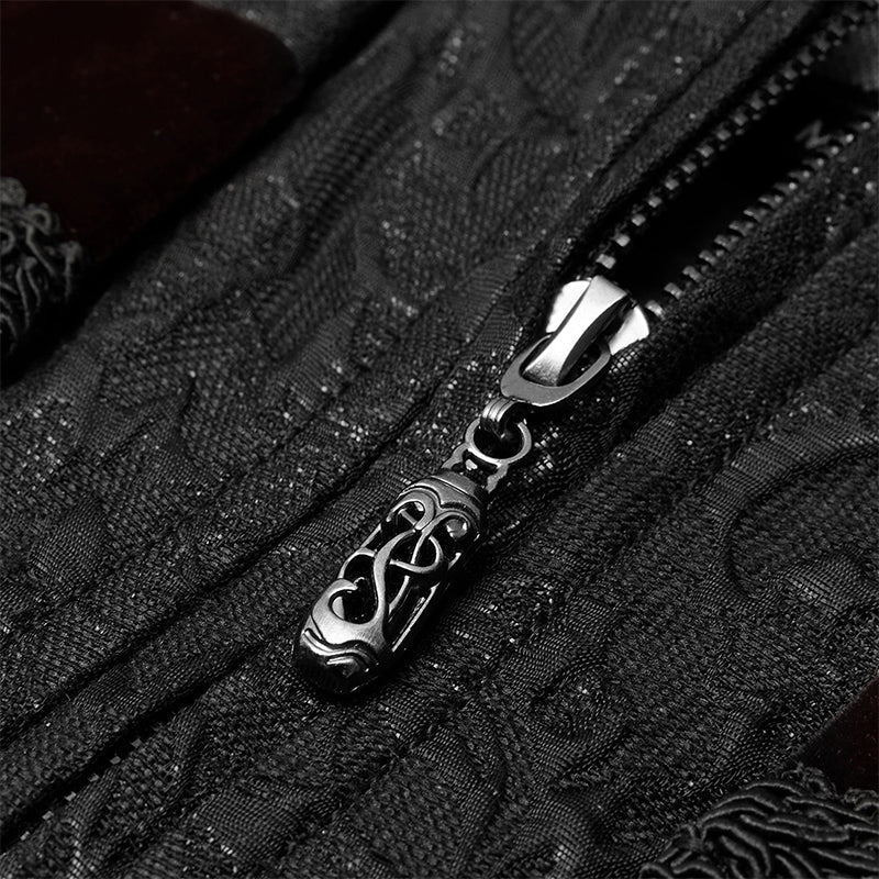 Black Ribcage Style Button Waistcoat